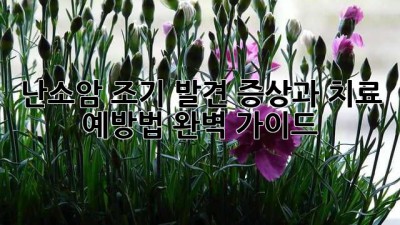 난소암 조기 발견, 증상과 치료, 예방법 완벽 가이드